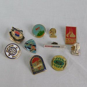 Lot of 10 Random Assorted Collectible & Advertisement Pinbacks & Pins Grab Bag